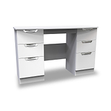 Beckett White Gloss 6 Drawer Storage Desk from Roseland Furniture