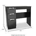 Beckett Black Gloss 3 Drawer Dressing Table from Roseland