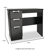 Beckett Black Gloss 3 Drawer Dressing Table from Roseland