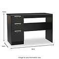 Beckett Black Gloss 3 Drawer Storage Desk from Roseland Furniture
