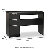 Beckett Black Gloss 3 Drawer Storage Desk from Roseland Furniture
