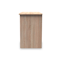 Beckett White Gloss and Bardolino Oak 3 Drawer Storage Desk by Roseland Furniture