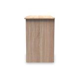 Beckett White Gloss and Bardolino Oak 3 Drawer Storage Desk by Roseland Furniture