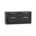 Beckett Black Gloss 4 Drawer Low Storage Unit from Roseland