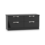 Beckett Black Gloss 4 Drawer Low Storage Unit from Roseland