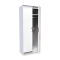 Beckett White Gloss 2 Door Wardrobe by Roseland Furniture