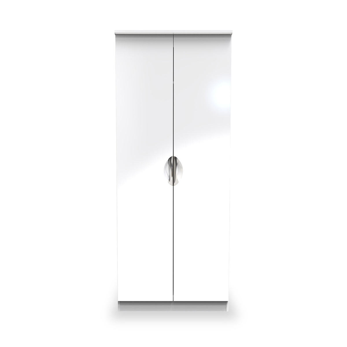 Beckett White Gloss 2 Door Wardrobe by Roseland Furniture