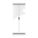 Beckett White Gloss 2 Door Wardrobe by Roseland Furniture