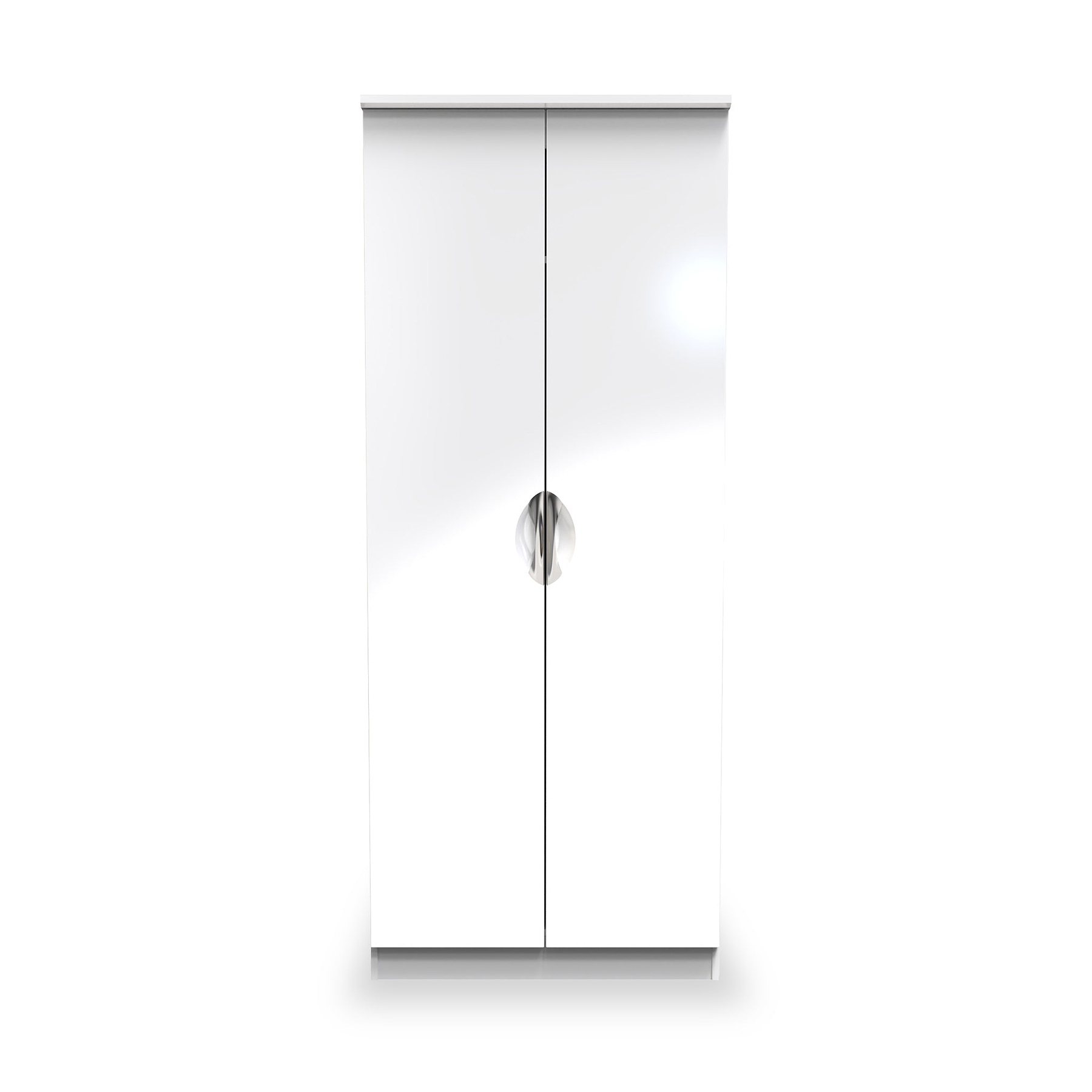 Beckett White Gloss 2 Door Wardrobe by Roseland Furniture