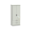 Beckett Cream Gloss 2 Door 2 Drawer Wardrobe by Roseland Furniture