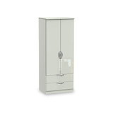 Beckett Cream Gloss 2 Door 2 Drawer Wardrobe by Roseland Furniture