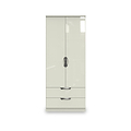 Beckett Cream Gloss 2 Door 2 Drawer Wardrobe by Roseland Furniture