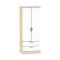 Beckett White and Bardolino 2 Door 2 Drawer Wardrobe by Roseland Furniture