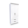 Beckett White Gloss 2 Door 2 Drawer Wardrobe by Roseland Furniture