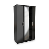 Beckett Black Gloss Triple Mirror Wardrobe from Roseland