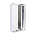 Beckett White Gloss Triple Mirror Wardrobe from Roseland