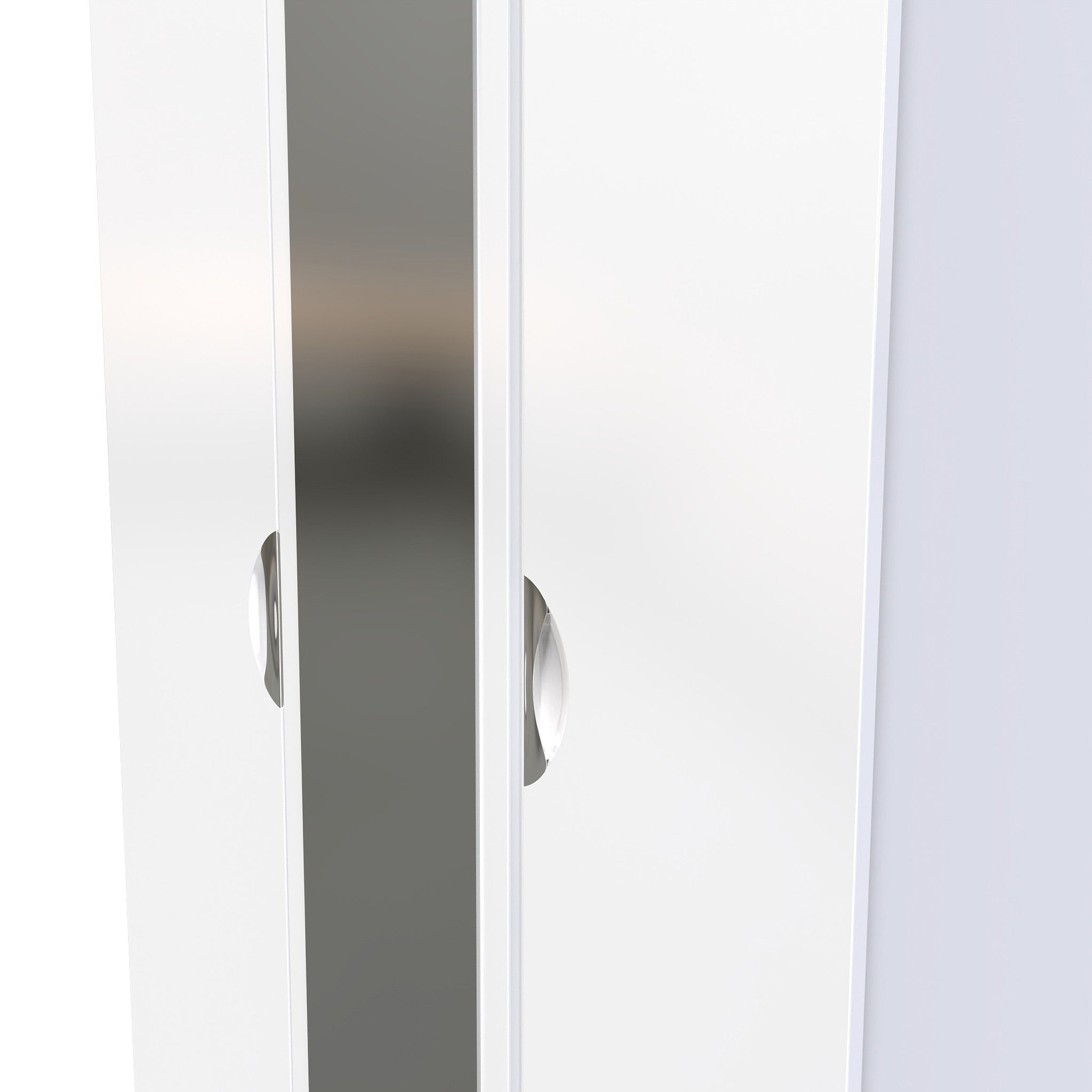 Beckett White Gloss Triple Mirror Wardrobe from Roseland