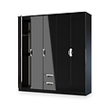 Beckett 5 Door 2 Drawer Wardrobe Black Gloss from Roseland Furniture