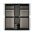 Beckett 5 Door 2 Drawer Wardrobe Black Gloss from Roseland Furniture
