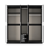 Beckett 5 Door 2 Drawer Wardrobe Black Gloss from Roseland Furniture