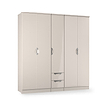Beckett 5 Door 2 Drawer Wardrobe Cream Gloss from Roseland Furniture