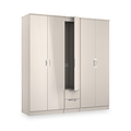 Beckett 5 Door 2 Drawer Wardrobe Cream Gloss from Roseland Furniture