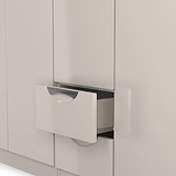 Beckett 5 Door 2 Drawer Wardrobe Cream Gloss from Roseland Furniture