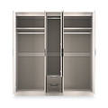 Beckett 5 Door 2 Drawer Wardrobe Cream Gloss from Roseland Furniture