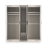Beckett 5 Door 2 Drawer Wardrobe Cream Gloss from Roseland Furniture