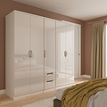 Beckett 5 Door 2 Drawer Wardrobe Cream Gloss from Roseland Furniture