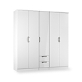 Beckett 5 Door 2 Drawer Wardrobe White Gloss from Roseland Furniture