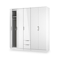 Beckett 5 Door 2 Drawer Wardrobe White Gloss from Roseland Furniture
