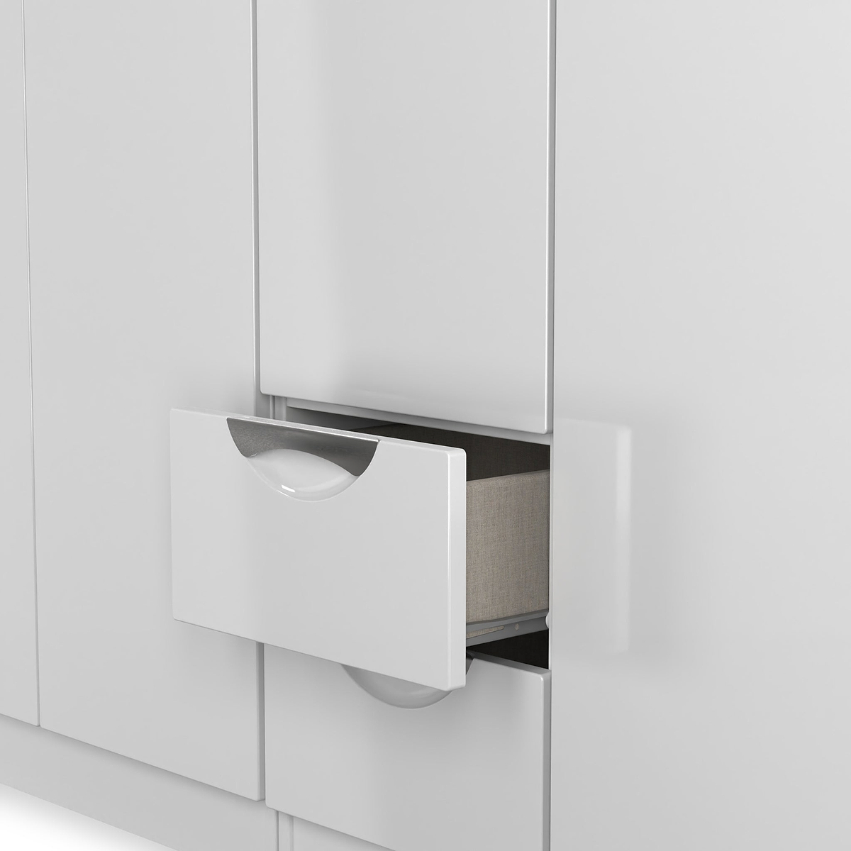 Beckett 5 Door 2 Drawer Wardrobe White Gloss from Roseland Furniture