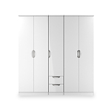 Beckett 5 Door 2 Drawer Wardrobe White Gloss from Roseland Furniture