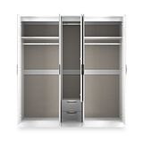 Beckett 5 Door 2 Drawer Wardrobe White Gloss from Roseland Furniture