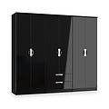 Beckett 6 Door 2 Drawer Wardrobe Black Gloss from Roseland Furniture