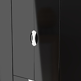 Beckett 6 Door 2 Drawer Wardrobe Black Gloss from Roseland Furniture