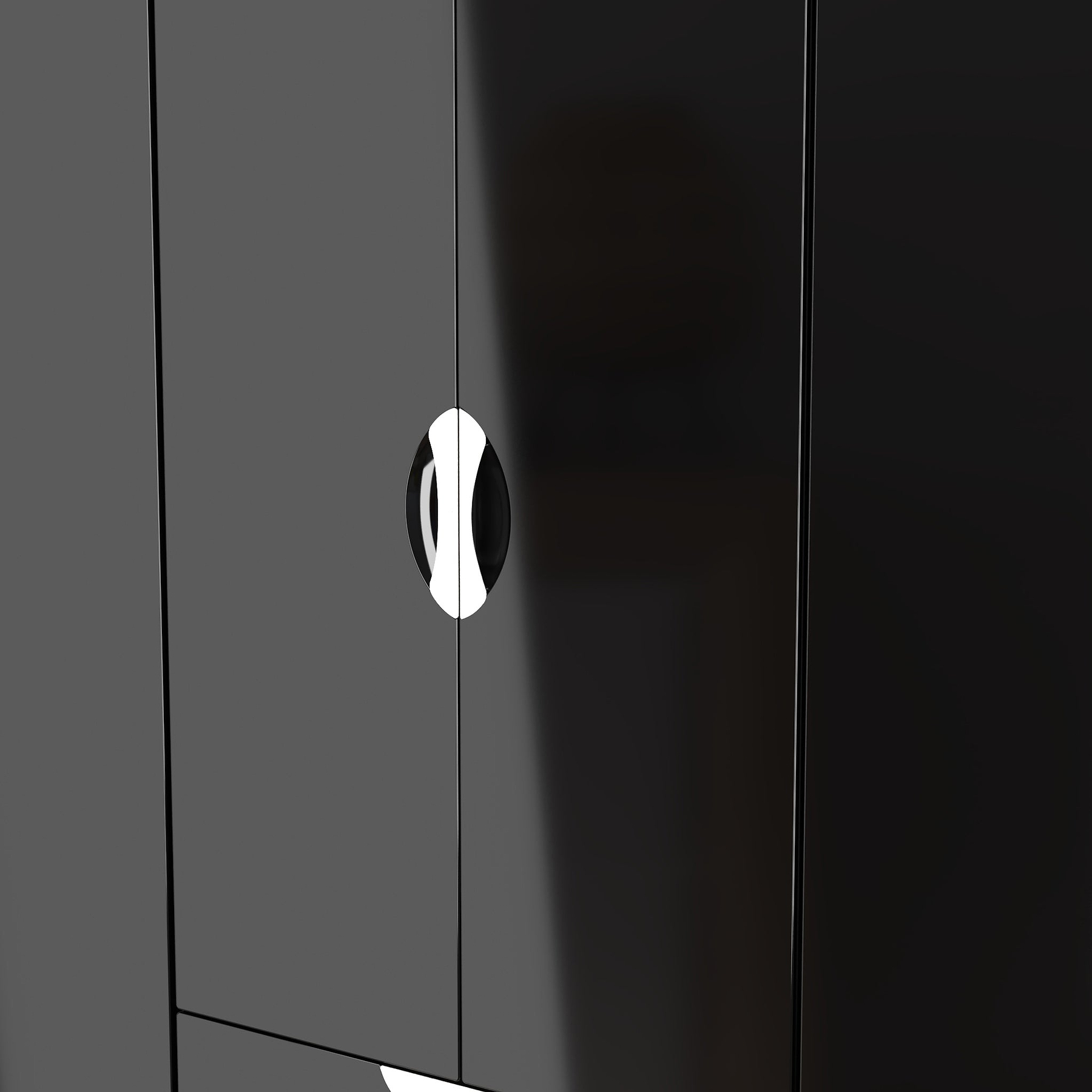 Beckett 6 Door 2 Drawer Wardrobe Black Gloss from Roseland Furniture