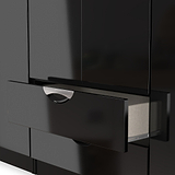 Beckett 6 Door 2 Drawer Wardrobe Black Gloss from Roseland Furniture