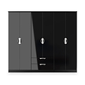 Beckett 6 Door 2 Drawer Wardrobe Black Gloss from Roseland Furniture