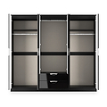 Beckett 6 Door 2 Drawer Wardrobe Black Gloss from Roseland Furniture