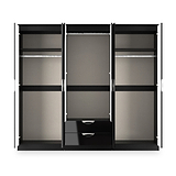 Beckett 6 Door 2 Drawer Wardrobe Black Gloss from Roseland Furniture