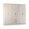 Beckett 6 Door 2 Drawer Wardrobe Cream Gloss from Roseland Furniture