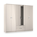 Beckett 6 Door 2 Drawer Wardrobe Cream Gloss from Roseland Furniture