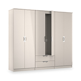 Beckett 6 Door 2 Drawer Wardrobe Cream Gloss from Roseland Furniture
