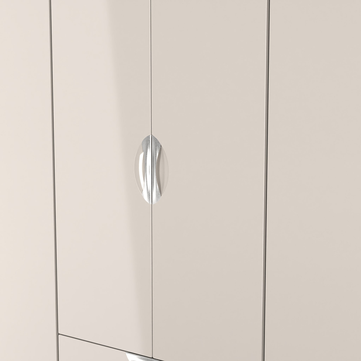 Beckett 6 Door 2 Drawer Wardrobe Cream Gloss from Roseland Furniture