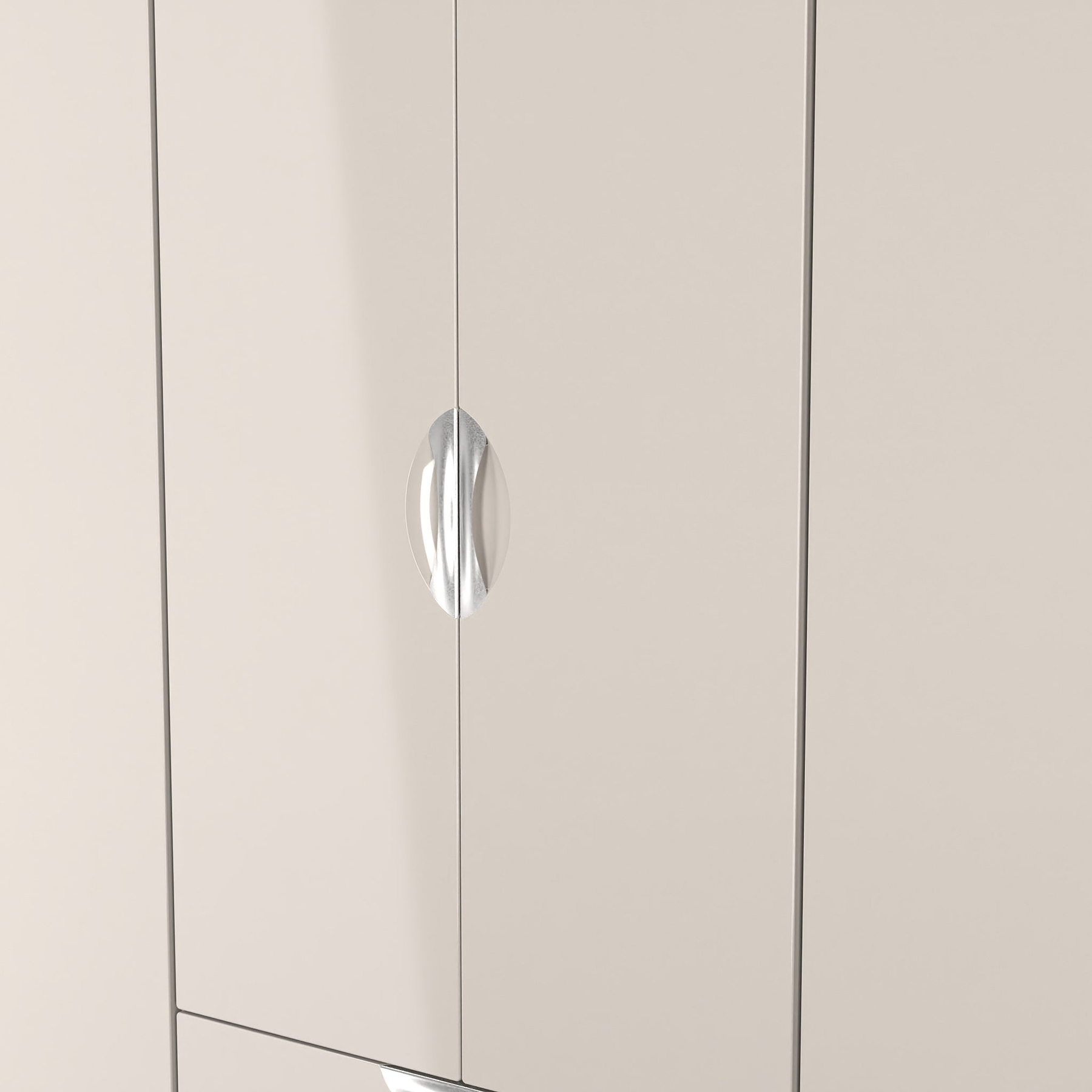 Beckett 6 Door 2 Drawer Wardrobe Cream Gloss from Roseland Furniture