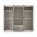Beckett 6 Door 2 Drawer Wardrobe Cream Gloss from Roseland Furniture