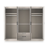 Beckett 6 Door 2 Drawer Wardrobe Cream Gloss from Roseland Furniture