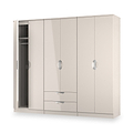 Beckett 6 Door 2 Drawer Wardrobe Kashmir Gloss from Roseland Furniture